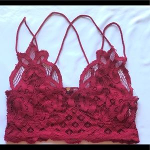 Free People Garnet Red Adella Bralette